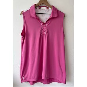 Lopez Pink Sleeveless Golf Polo   Size 1X